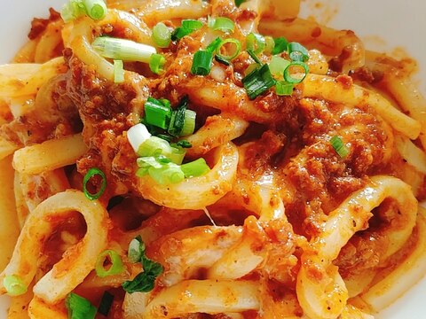 キーマカレーで☆焼きチーズうどん